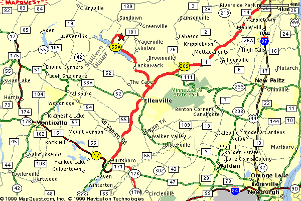 Map showing directions